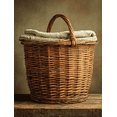 thumbnail image 1 of UXIEQU Wicker Laundry Basket Towels Canvas Wall Art Print 15.75x11.81 Inches, 1 of 8