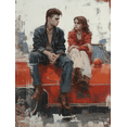 thumbnail image 1 of UXIEQU Young Romantic Couple Canvas Wall Art 15.75x11.81 Inches, 1 of 8