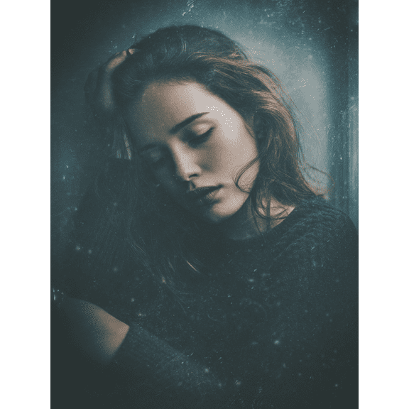 UXIEQU Young Woman Portrait Canvas Wall Art 15.75x11.81 Inches