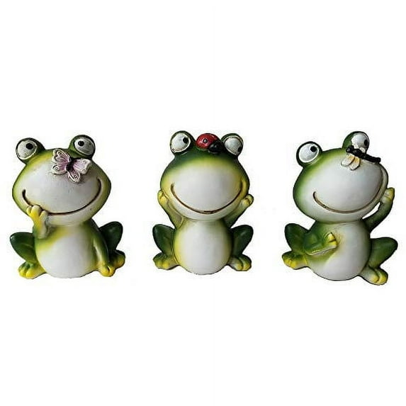UXMOO Garden Frog S/3 Ornaments Polyresin Garden Decor Statues for Yard and Patio Lawn Cute Frog Indoor Outdoor Decoration Frog Figurines Animal Statue Sculpture-91