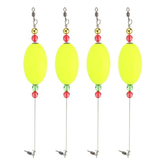 UXcell Fishing Bobbers Floats 10 Inch, 4 Pack Oval Fishing Bobbers Popping Corks Float Weighted Bobbers Fishing Tackle, Yellow