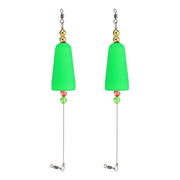 UXcell Fishing Bobbers Floats 9.8 Inch, 2 Pack Conical Fishing Bobbers Popping Corks Float Weighted Bobbers Fishing Tackle, Green