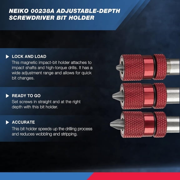 UYGDUY-00238A Adjustable Depth Screwdriver Bit Holder, Magnetic Quick Change 1/4 Bit Holder, Impact Bit Holder, Magnetic Tip Bit Holder Long, Drill Bit Extension, Rapid Drive Bit Sleeve