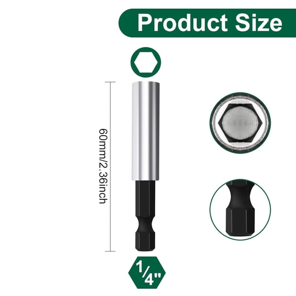 UYGDUY-1/4" Magnetic Extension Bit Holder Set, 5 Pack Hex Shank Screwdriver Bit Driver with Strong Magnet & Portable Case for Screwdriver Bits and Screws