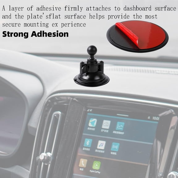 UYGDUY-1" Ball Suction Cup Base with Adhesive Dashboard Pad Mounting Disk Compatible with RAM Mounts and Other B Size 25mm Ball Phone Holder