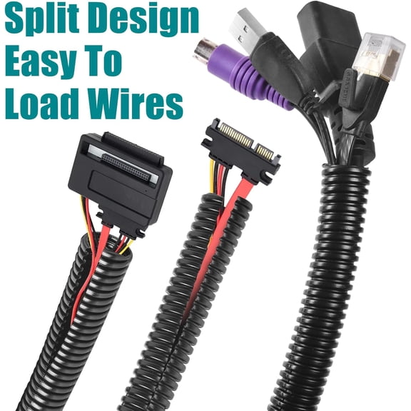 UYGDUY-1 Inch Wire Loom Split Tubing - 25 ft Cord Protector Electric Wires Covers, Automotive Wire Flexible Conduit
