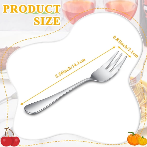 UYGDUY-1 Pcs Oyster Fork Appetizer Seafood Forks Portable Stainless Steel dinnerware 3 Prong Fruit Small Cocktail Salad Dessert tableware for Tasting Crab Escargot Party Travel, 5.5 Inch Silver