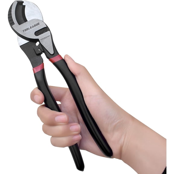 UYGDUY-10 Inches Cable Cutter,Heavy Duty Cable Cutting, High Leverage Cutter For Aluminum, Copper, Wire, Communication Cable, with Crimping and Wire Cutting Function,Black