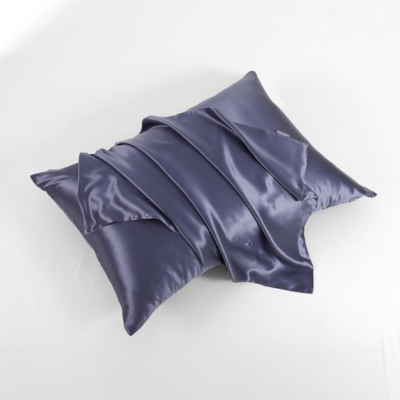UYGDUY-100% Pure Mulberry Silk Pillowcase for Hair and Skin, Premium 22 Momme Grade 6A Silk on Both Sides, Hidden Zipper Closure | Gift Box Packaging (Nightshadow Blue, Queen 20"x30")
