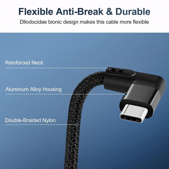 UYGDUY-100W USB C Extension Cable 1.6FT 2Pack, 20Gbps 90 Degree Right Angle USB C 3.2 Male to Female Extender