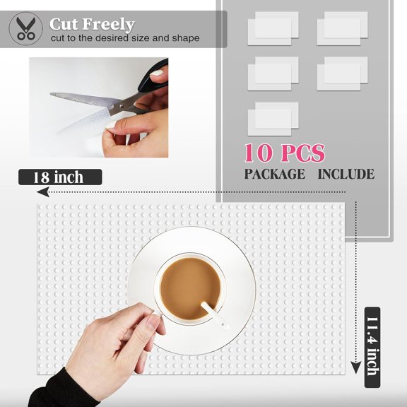 UYGDUY-10Pcs Refrigerator Liners, Washable Fridge Liner Shelf Mats Refrigerator Pads for Cupboard Cabinet Drawer Home Kitchen Accessories Organization (Clear)