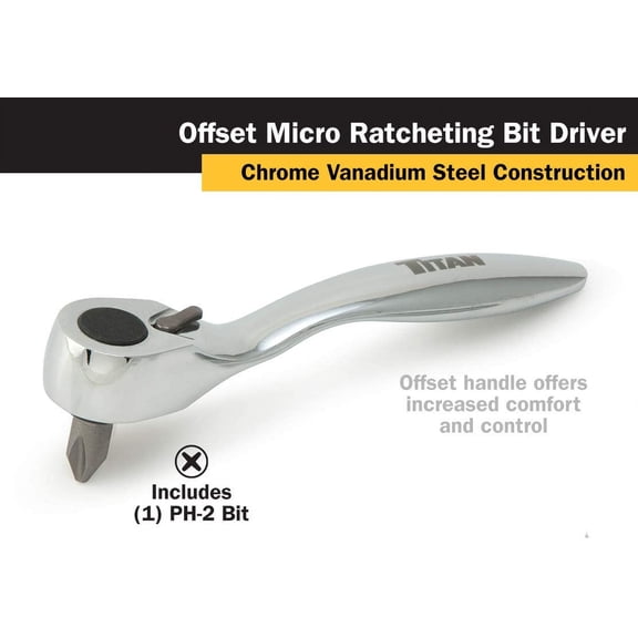 UYGDUY-11207 3-1/2-Inch Offset Micro Ratcheting Bit Driver