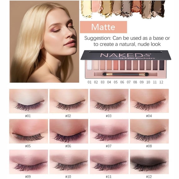 UYGDUY-12-Color Pro Makeup Kit for Women - Eyeshadow, Foundation, Lipstick, Blush, Brushes, Eyeliner Stamp