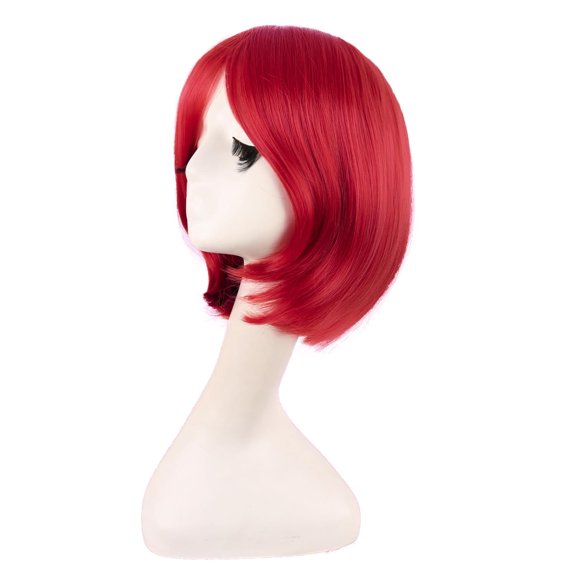 UYGDUY-12 Inch/30 cm Fashion Unisex Short Straight Beauty Wig (Bright Red)