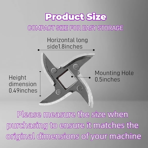 UYGDUY-#12 Meat Grinder Blade Stainless Steel Knife Cutter Replacement, Please check the size and shape(2 pc)