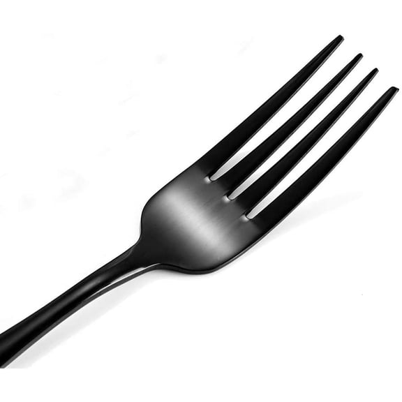 UYGDUY-12-Piece Black Stainless Steel Dinner Forks Cutlery Forks Set,8-Inches