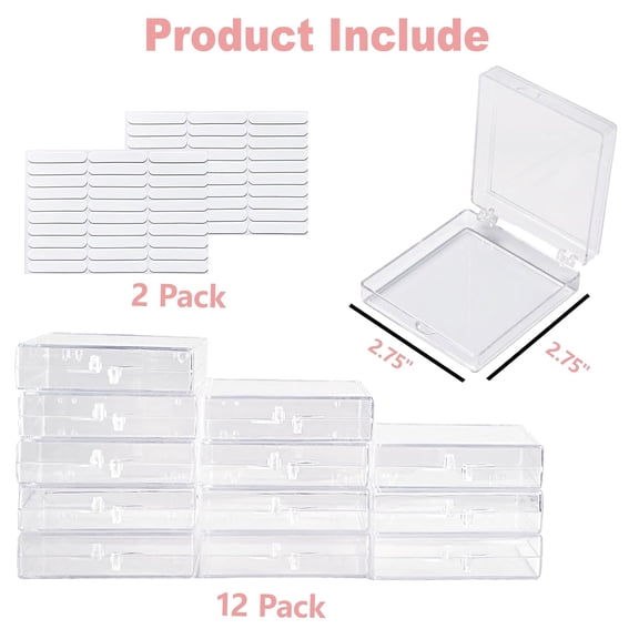 UYGDUY-12PCS Press On Nail Packaging Box Clear Press on Nail Storage Box Display Case with 60 Pcs Adhesive Tape for False Fake Nails Organizer Home Nail Salon Use Nail Art Nail Business Supplies