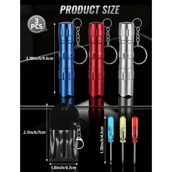 UYGDUY-12Pcs Mini Screwdriver Keychain LED Flashlights Keychain Set, Stocking Stuffers for Men Bulk,Employee Coworkers Men Gifts Bulk for Adult Xmas Tool Birthday Party, No Batteries Included