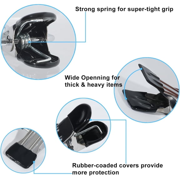 UYGDUY-15/30Pcs Upgrade Double Head Clamp Dipped Clothespin for Laundry Hooks with Clips, Boot Holder, Hanging Clips, Portable Multifunctional Hangers Single Clip Space Saving for Jeans, Hats (15, Bl