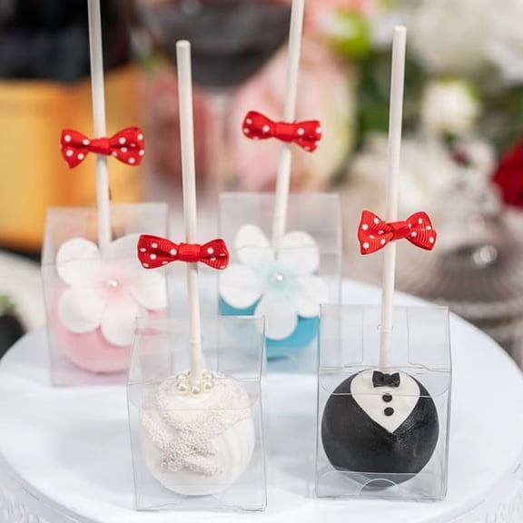 UYGDUY-150 Pack 1 3/4" x1 3/4"x2"Clear Cake Pop Boxes with Holes - Chocolate Truffle & Gift Boxes for Parties, Weddings & Birthdays