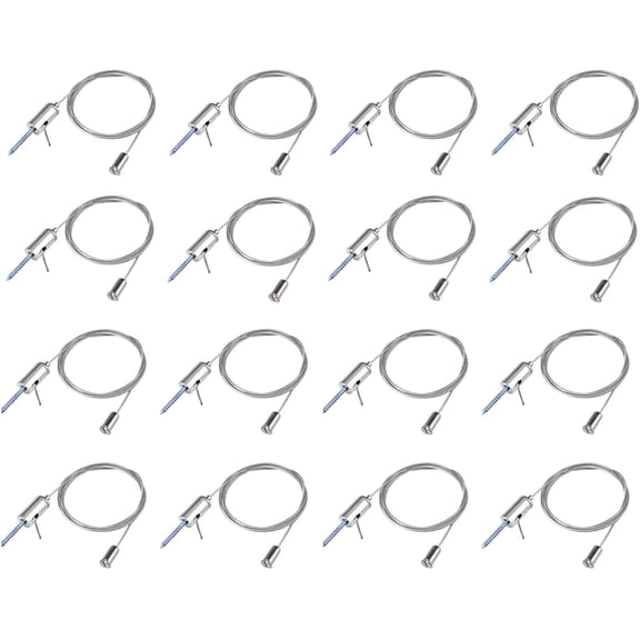 UYGDUY-16 Pack 3.2 ft Light Hanging Wire Kit, Adjustable Ceiling Suspension Cables for Hexagon Garage Lights, Aquarium LED