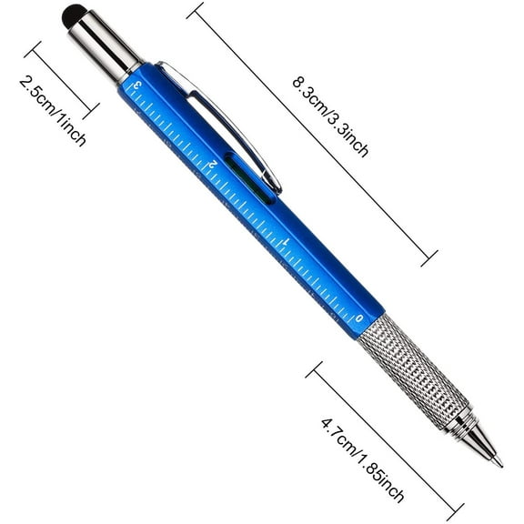 UYGDUY-16 Pcs 6 in 1 Multitool Pen Gifts for Men Dad Husband Multi Tool Pen with Level Ruler Screwdriver Stylu Refills Cool Gadgets Birthday Gift for Father (Multi-color)