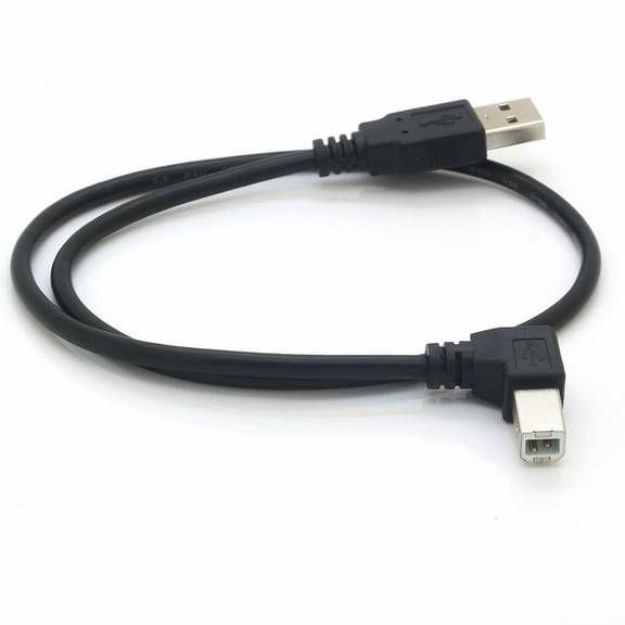 UYGDUY-19" USB 2.0 High Speed Printer/Scanner Right Angle Cable - 90 Degree USB A Male to B Male - 1.6 Feet