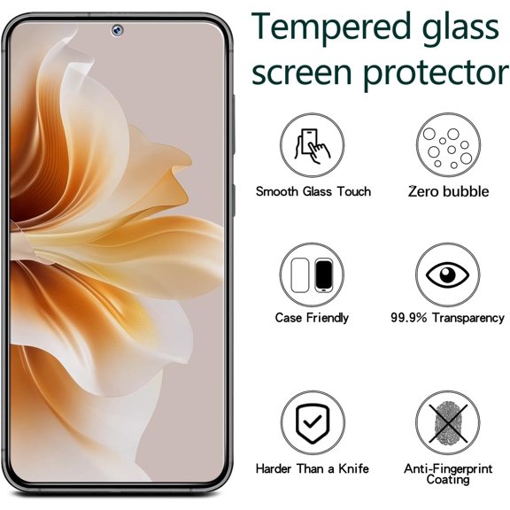 UYGDUY-2+2 Pack Privacy Screen Protector for Samsung Galaxy S23 Plus/ S23+ 5G Anti Spy Private Tempered Glass Film, Fingerprint Unlock Support, with Camera Lens Protector, Anti-Scratch, Case Friendly