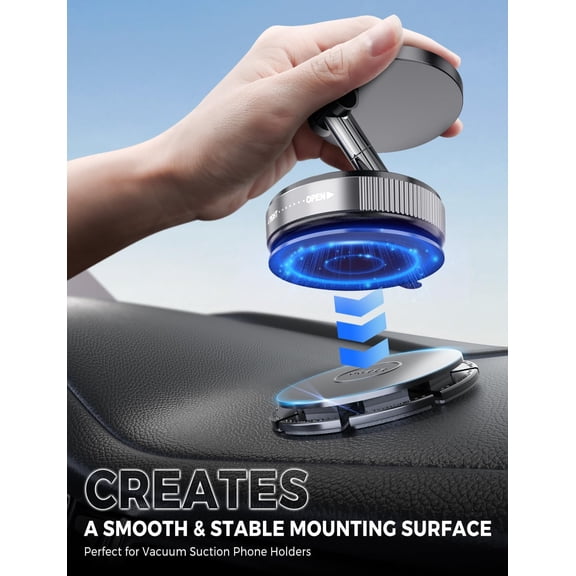 UYGDUY-2.75" Dashboard Sticky Pad for Vacuum Suction Magnetic Phone Holder, Flexible Car Dash Mounting Disk with Adhesive for Vacuum Absorption Magnetic Bracket [2-Pack]