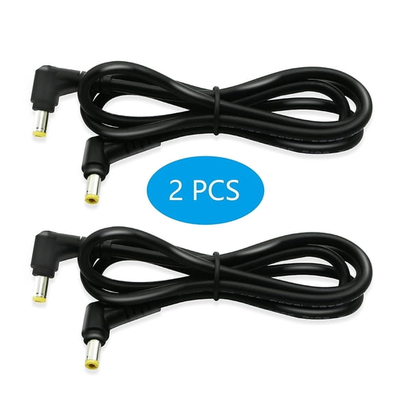 UYGDUY-2 PCS DC 5.5MM x 2.5MM 90 Degree Male to Male Plug Cable, 18AWG Right Angle DC5525 Power Cable Extension Cord for Strip Lihgt,CCTV,Monitors,etc(1m)