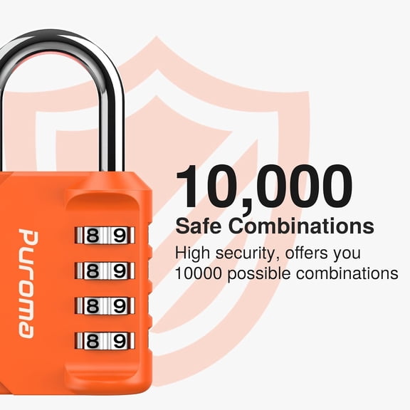 UYGDUY-2 Pack Combination Lock for Locker 4 Digit Outdoor Waterproof Padlock for School, Gym, Sports, Fence, Toolbox, Gate, Case, Outdoor, Hasp Storage, Cabinets (Orange)