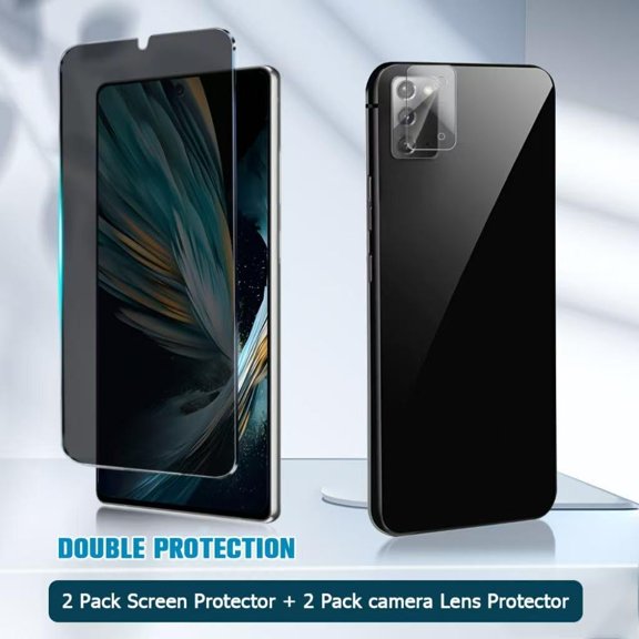 UYGDUY-[2 Pack] Galaxy Note 20 Privacy Screen Protector, 2 Pack Camera Lens Protector,Tempered 9H Hardness Easy Install Anti-Scratch Anti-Fingerprint Anti-Spy Screen Protector for Galaxy Note 20 6.7