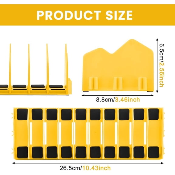 UYGDUY-2 Pack Pliers Organizer Rack, 10 Slots Pliers Cutters Organizer Rack Plastic Tool Organizers Space Saving Tool Drawer Toolbox Organizers for Tools Box Storage(COLOR:yellow)