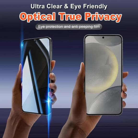 UYGDUY-2 Pack Privacy Screen Protector for Samsung Galaxy S24 Plus/S24+|Anti-Spy Tempered Glass with Fingerprint Unlock Support, Anti-Scratch, 9H Hardness & Easy Installation