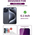 thumbnail image 1 of UYGDUY-2 Pack Privacy Screen Protector for iPhone 15 Pro Tempered Glass 6.1inch Private Saver Anti-Spy Eye Protection Anti-Scratch Full Coverage, 1 of 4