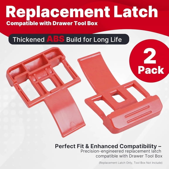 UYGDUY-2-Pack Replacement Latch Compatible with Drawer Tool Box, Durable ABS Injection Molding Lock Replacement, Thickened Design for Easy Install & Long Lasting - Red