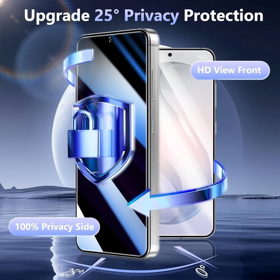 UYGDUY-2 Pack for Samsung Galaxy S26 Privacy Screen Protector Tempered Glass, Fingerprint Unlocking, 25 Anti Spy, Full Coverage, Case Friendly, Easy Installation