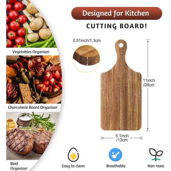 UYGDUY-2 Pack Thicken Bamboo Cutting Board Bulk, 11x5 Inch Acacia Wood Chopping Crafts Customized Laser Engraving Serving Charcuterie Boards Mother's Day Housewarming Gift,0.60" Thick (Acacia Wood)