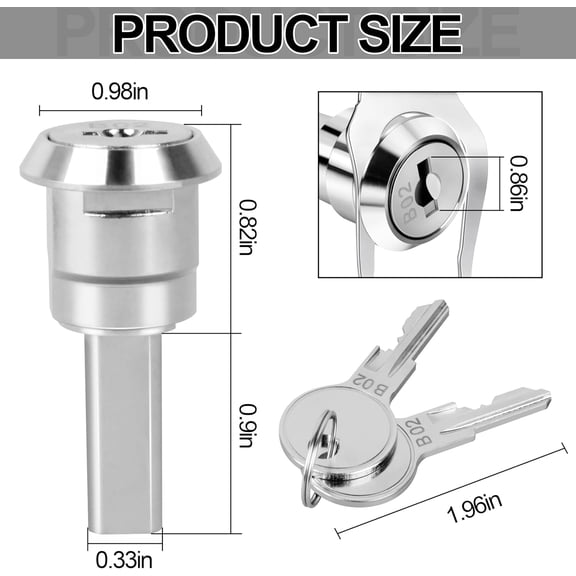 UYGDUY-2 Pack Toolbox Locks with Keys, Replacement for Husky Tool Chests, Cabinets, Drawers & Industrial Storage Units Tool Chests