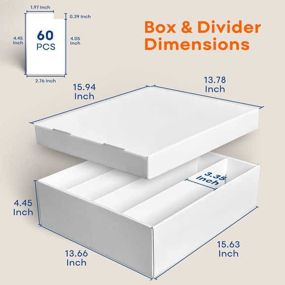 UYGDUY-2-Pack Trading Card Storage Box, 3200 Count Cardboard 4 Row Card Box for MTG TCG Baseball Sports Cards Collection, Top loader Storage Boxes, includes Card Dividers & Stoppers