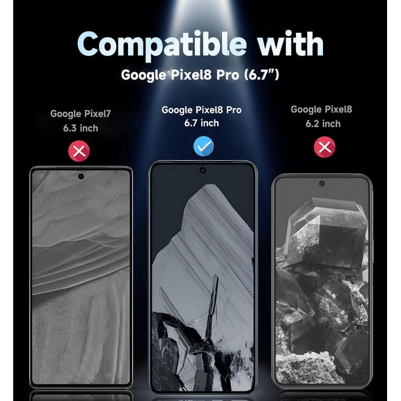 UYGDUY-2 Pack for Google Pixel 8 Pro Tempered Glass Screen Protector, Auto Dust-Elimination, Bubble Free, HD Clear, Easy Installation