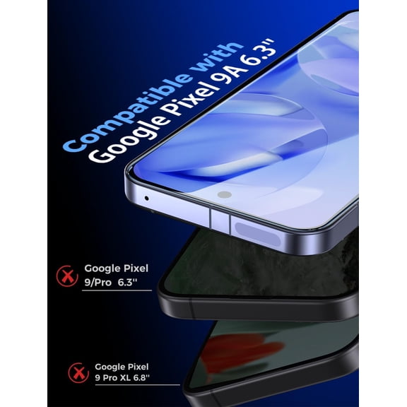 UYGDUY-2 Pack for Google Pixel 9A Tempered Glass Screen Protector, Auto Dust-Elimination, Bubble Free, HD Clear, Easy Installation