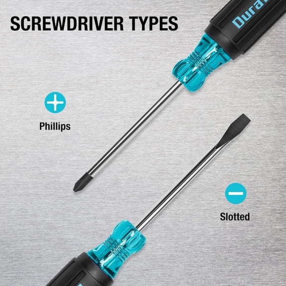 UYGDUY-2-Piece S2 Steel Screwdriver Set, Professional Screwdrivers with Non-Slip Grip & Marked Specifications, Phillips and Flathead Screw Driver, Hand Tool for Home and Industrial Use