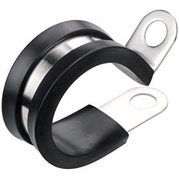UYGDUY-20 Pack 1-3/4 Inch Stainless Steel Cable Clamp, Rubber Cushioned Insulated Clamp, Conduit Wire Holder Strap Clips for Tube, Pipe or Wire Cord Installation
