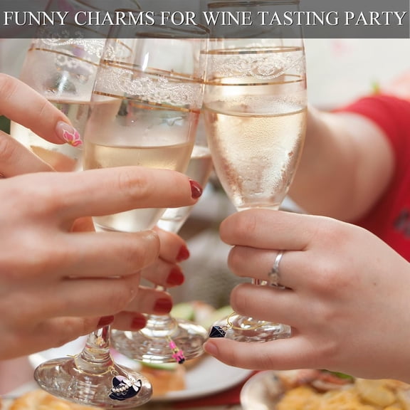 UYGDUY-20 Pcs Wine Glass Charms, Wine Charms for Stem Glasses, Drink Identifier Tags & Markers for Tasting Party Gifts Favors & Holiday Decorations