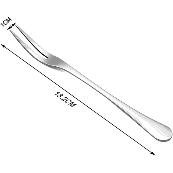 UYGDUY-20-Piece Stainless Steel Forks, 5.3 Inches, Seafood Crab Forks Escargot Fork 2 Prong Tasting Appetizer Fork Dessert Cocktail Salad Fruit Fork for Party Travel (20 Fork, Silver)