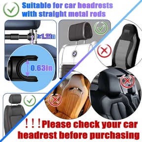 UYGDUY-2026 Car Headrest Tablet Holder 2 Pack, (3 in 1 Extension Arm) Tablet Mount for Car Backseat, for Phone iPad Pro Air Mini Galaxy, for Most Tablets/Phones, Fits Larger Tablets - Black