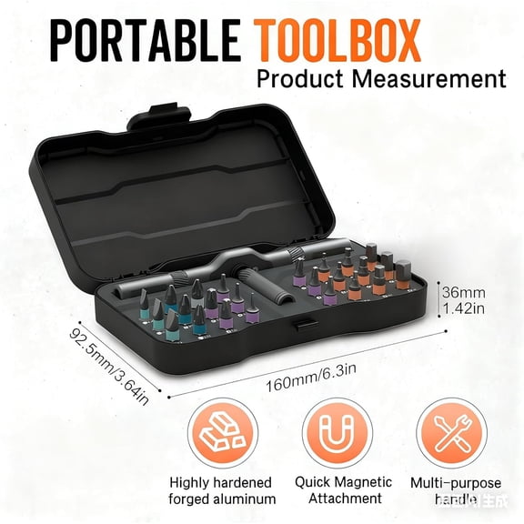 UYGDUY-24 in 1 Magnetic Screwdriver Set, Multifunctional Screwdriver Tools, DIY Ratchet Screwdriver Set with Detachable Ratchet Handle&Storage Case Portable Repair Tool Kit for DIY, Laptops, Bicycles