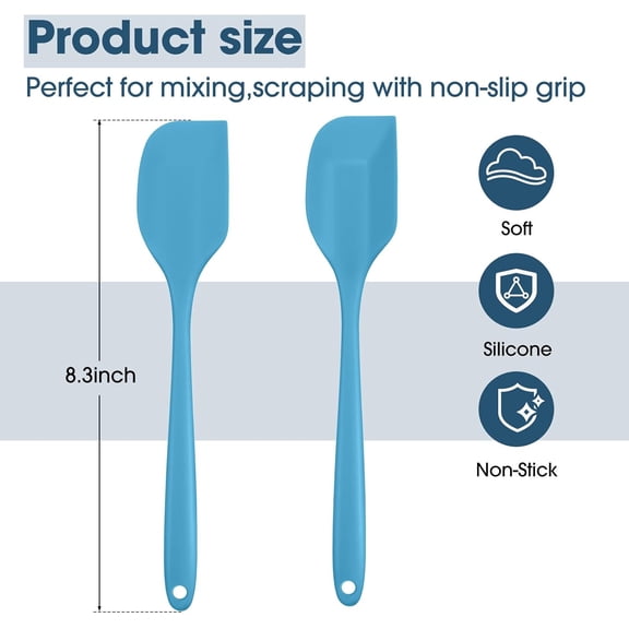UYGDUY-24 Pcs Mini Silicone Spatulas Bulk 8.3 Inch Heat Resistant Scrapers Rubber Spatulas Seamless Design Non Stick Flexible for Kitchen Use Cooking Baking Mixing