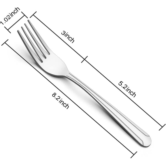 UYGDUY-24 Pieces Dinner Forks Set, 8.2-Inch Stainless Steel Forks Silverware, Flatware Salad Forks for Home, Kitchen or Restaurant - Mirror Polished, Dishwasher Safe